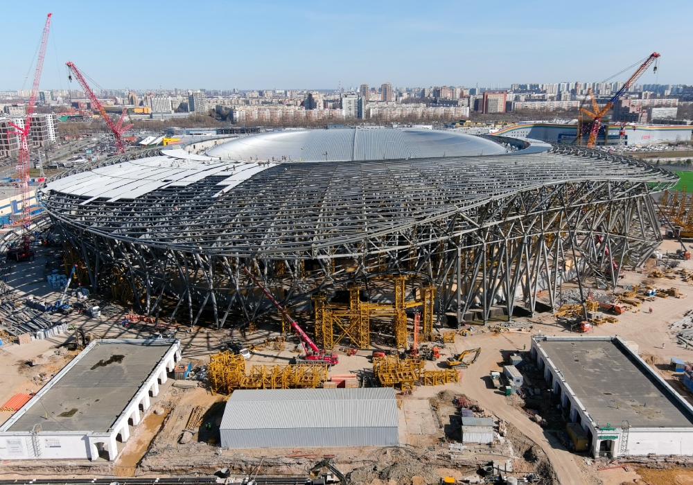 Новая ледовая арена в Санкт-Петербурге может принять первый хоккейный матч уже летом